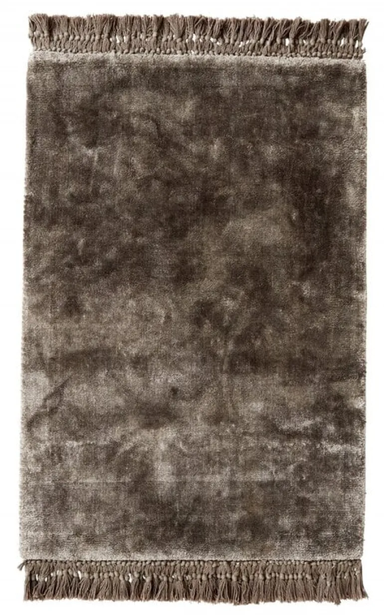 Noble vloerkleed met franjes - warm grijs 200x290