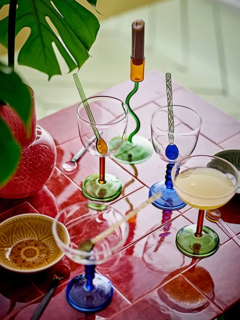 Noemi cocktailglazen blauw set van 6 stuks - 82068208