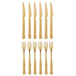 Ollin bestek set goud set van 12 stuks - 82061773