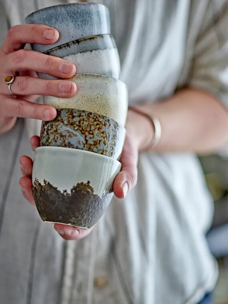 Paula kopjes grijs set van 6 stuks - 82060647