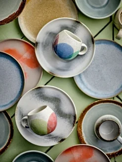 Paula mokken bruin/blauw set van 6 stuks - 82062547