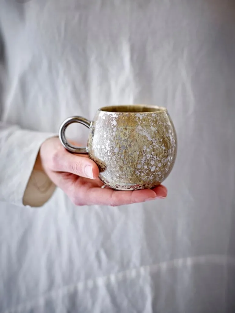 Paula mokken geel/zilver set van 4 stuks - 82072412