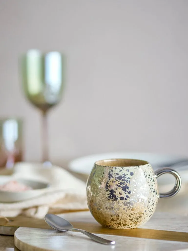 Paula mokken geel/zilver set van 4 stuks - 82072412