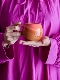 Paula mokken set van 4 stuks oranje - 82062671