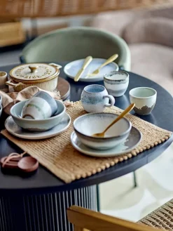 Paula ontbijt servies set van 12 stuks bruin - 82060940