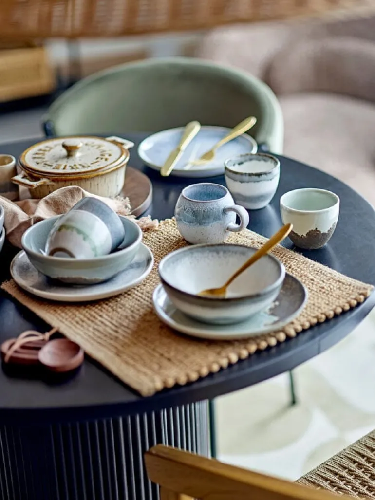 Paula ontbijt servies set van 12 stuks bruin - 82060940