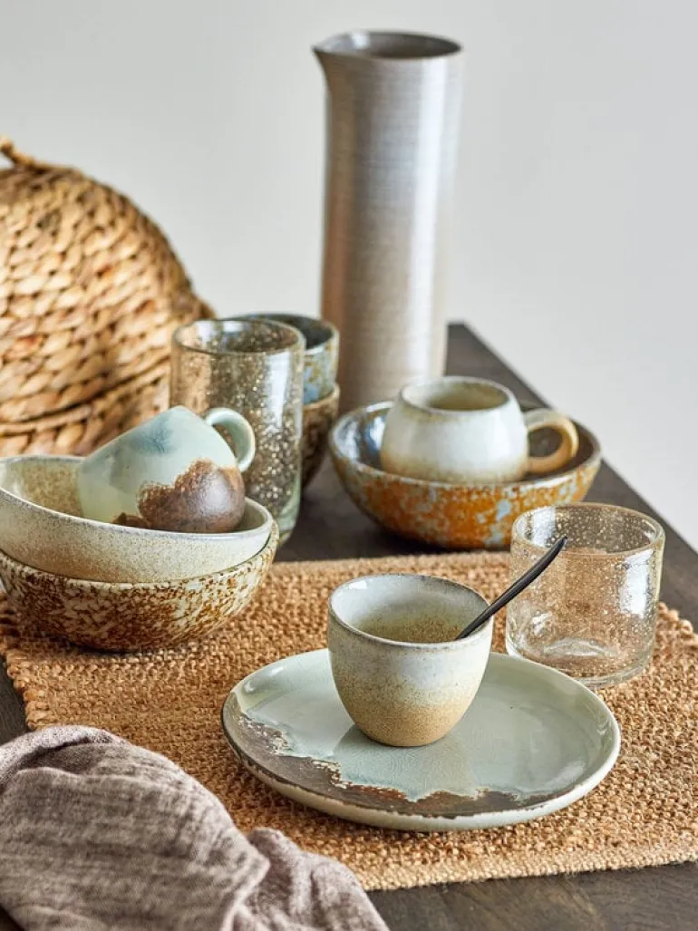 Paula ontbijt servies set van 12 stuks naturel - 82060941