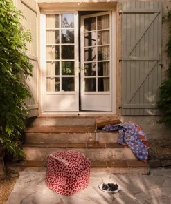 Pink leopard poef small - 1.45.15.009.030.3