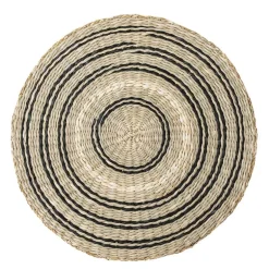 Placemats zeegras - zwart/naturel- set van 6 stuks