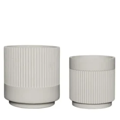 Plaster potten wit - set van 2 stuks