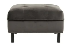 Puff velvet poef - grijs