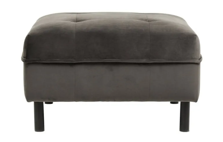 Puff velvet poef - grijs