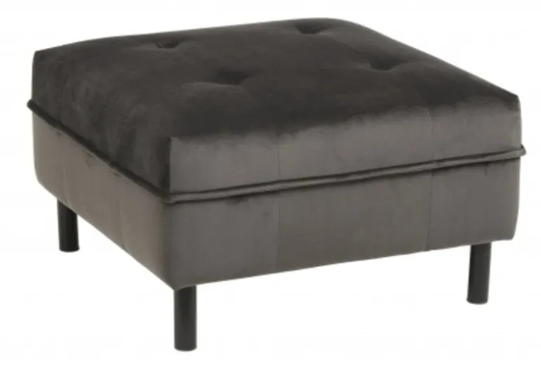 Puff velvet poef - grijs