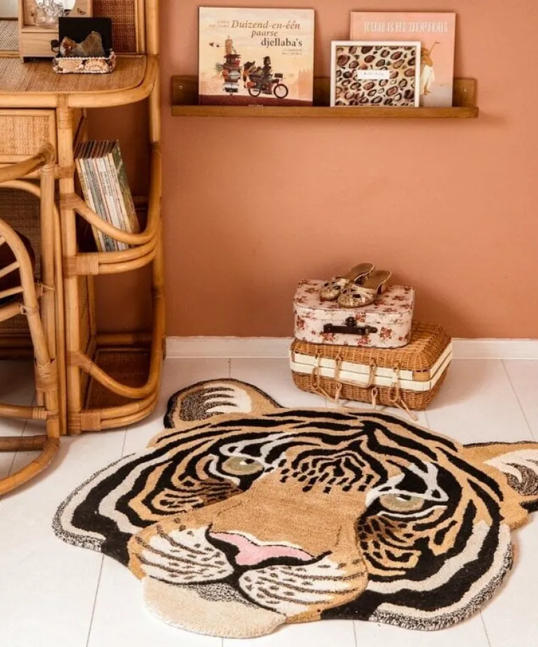 Rajah Tiger head vloerkleed L - 1.45.10.071.080.5