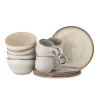 Sandrine ontbijt servies naturel set van 12 stuks - 82068731
