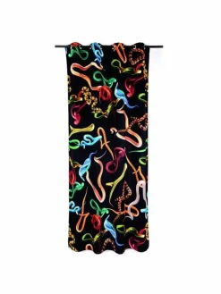 Snakes gordijn zwart - 02403