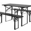 Tafel met banken set zwart