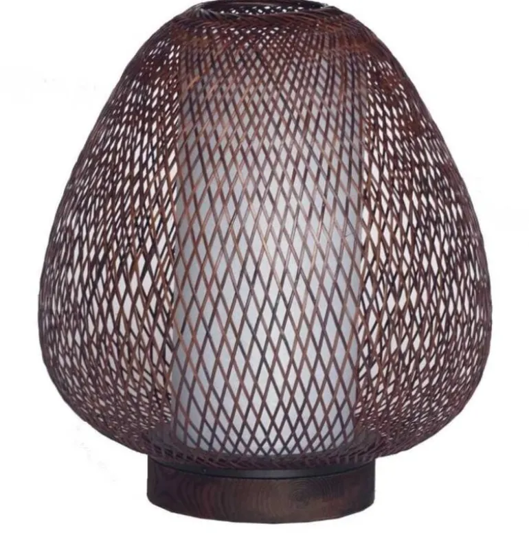 Tafellamp Twiggy Egg bruin bamboe ø30cm