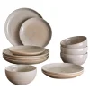 Taupe servies set van 12 stuks - 82060575