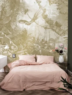 Tropical landscapes goud behang MW-066 - 400x280cm