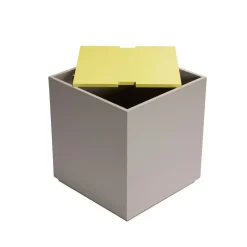 Vault bijzettafel/opberg box grijs/geel - 021911