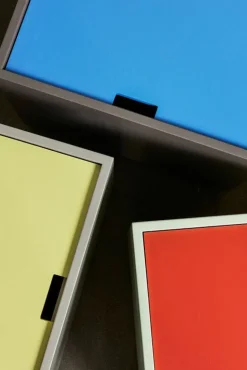 Vault bijzettafel/opberg box grijs/geel - 021911