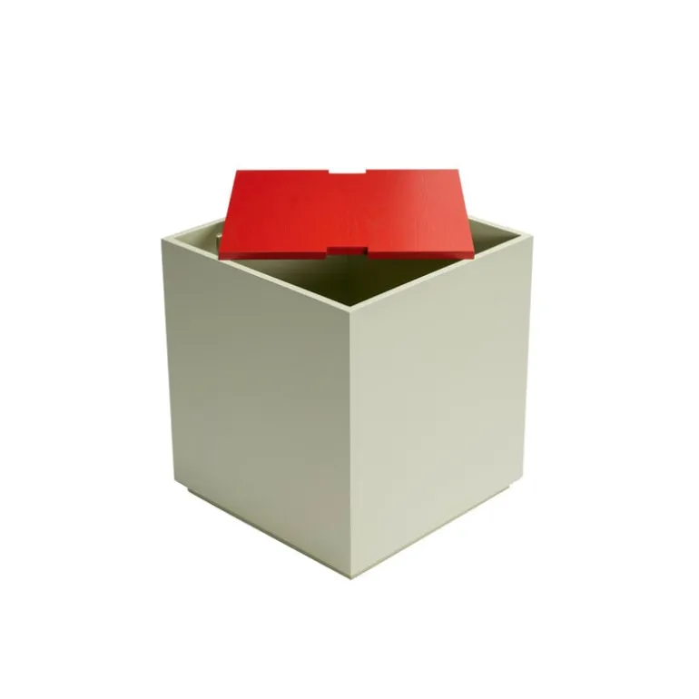 Vault bijzettafel/opberg box lichtgroen/rood - 021910