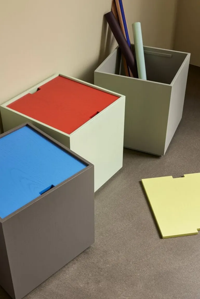 Vault bijzettafel/opberg box blauw/bruin - 021912