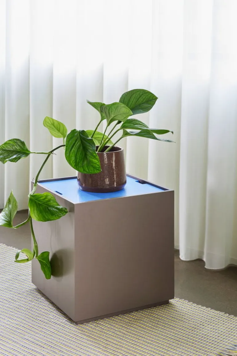 Vault bijzettafel/opberg box blauw/bruin - 021912