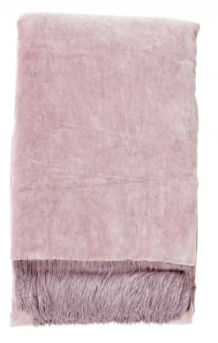 Velvet plaid met franjes - lichtpaars