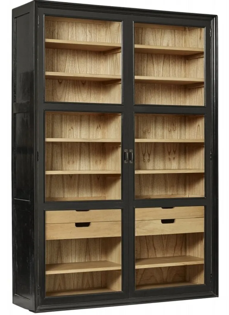 Viva kast met glazen deuren - zwart