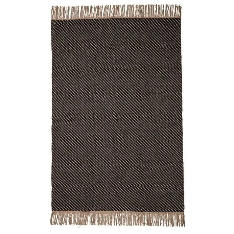 Vloerkleed grijs katoen