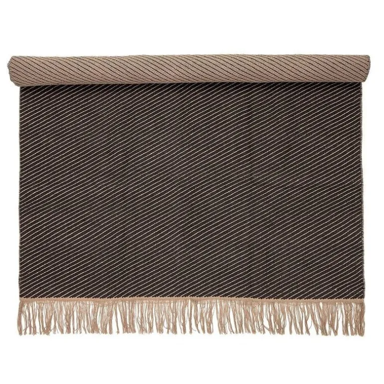 Vloerkleed grijs katoen