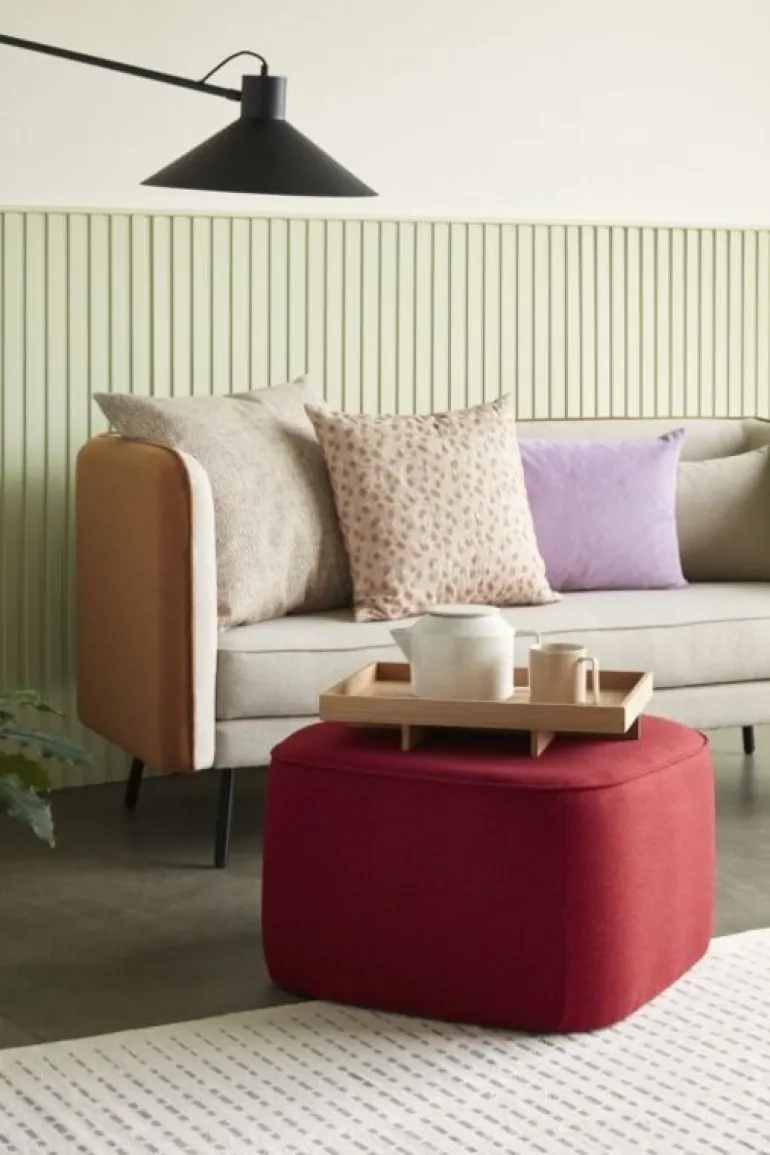 Vloerkleed katoen - wit/grijs