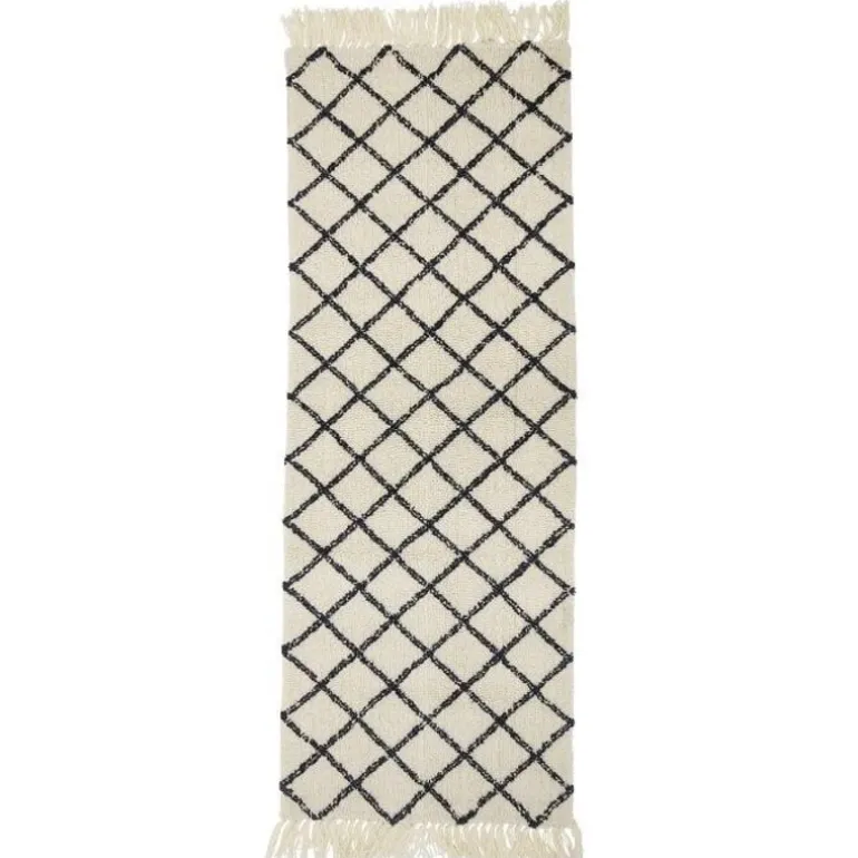 Vloerkleed naturel wol 200x70cm