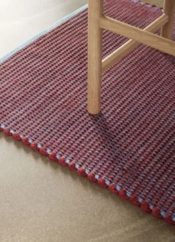 Vloerkleed wol - blauw/bordeaux