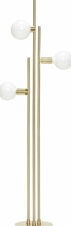 Vloerlamp messing met lichtbron 78x28xh150cm