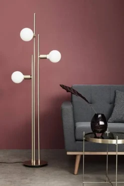 Vloerlamp messing met lichtbron 78x28xh150cm