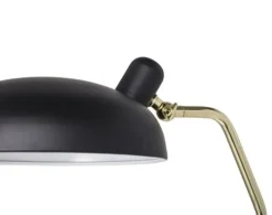Vloerlamp zwart metaal met gold finish
