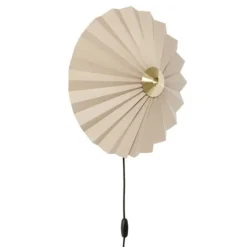 Wandlamp textiel metaal - zand/messing