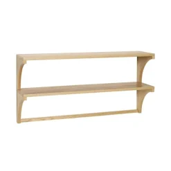 Wandmeubel eikenhout met 2 planken