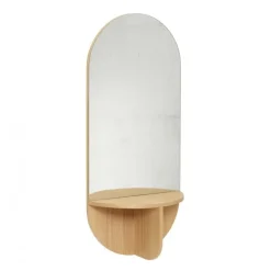 Wandspiegel eikenhout met plank - naturel