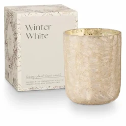 Winter white crackle kaars - 4628033300
