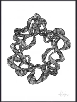 Wreath illustration - zwart/wit